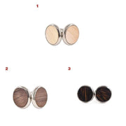 Round Solid Wood Cufflinks