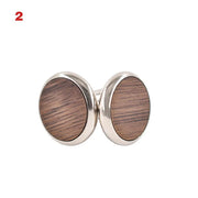 Round Solid Wood Cufflinks