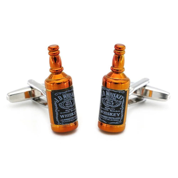 Whiskey Bottle Cufflinks French Shirt Cuff Studs