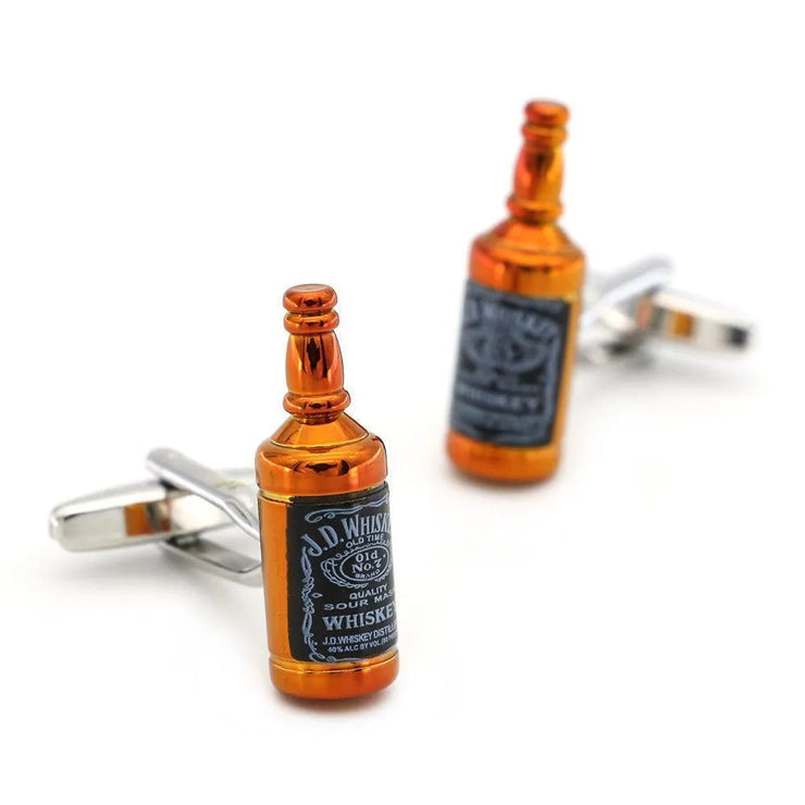 Whiskey Bottle Cufflinks French Shirt Cuff Studs