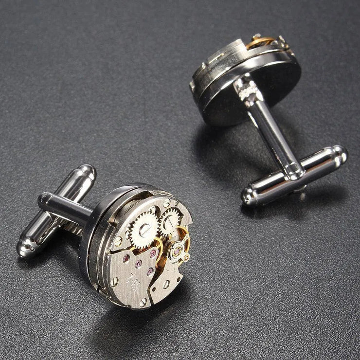 Mechanical Watch Movement Men's Cufflinks