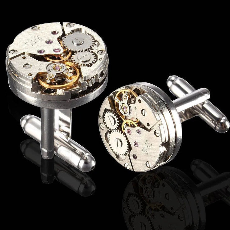 Mechanical Watch Movement Men's Cufflinks