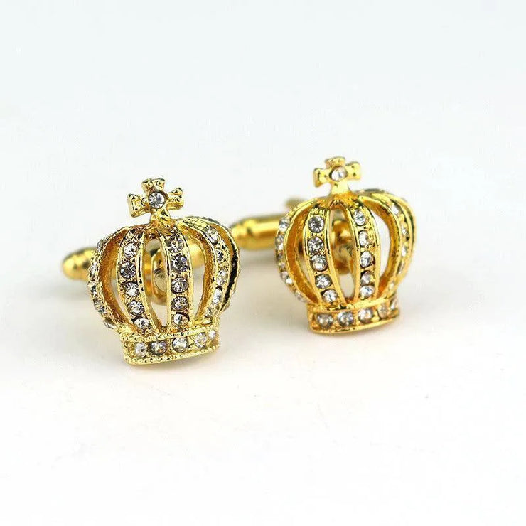 Diamond King Crown French Cufflinks