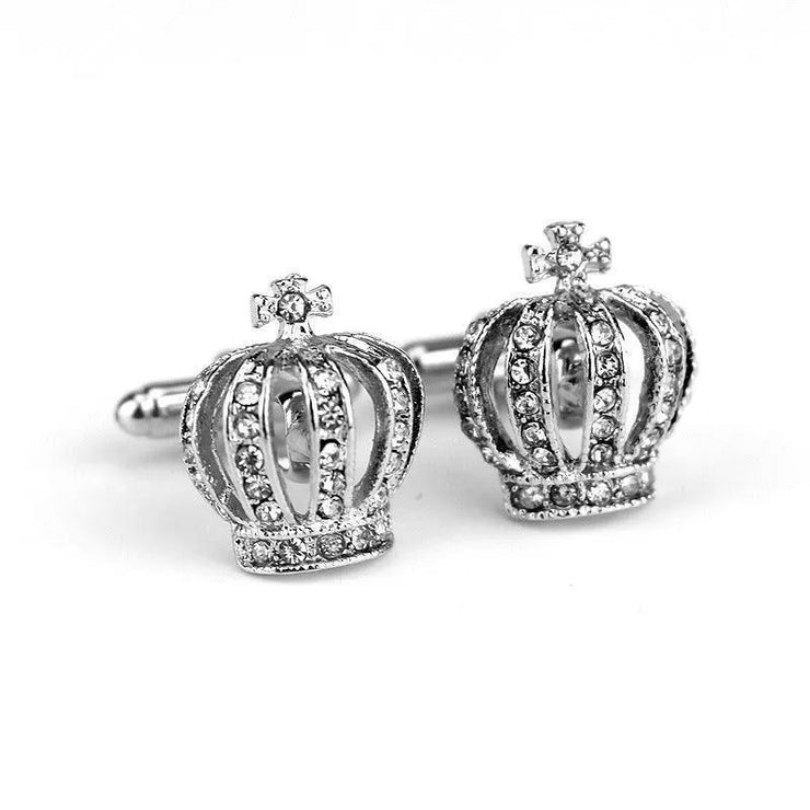 Diamond King Crown French Cufflinks