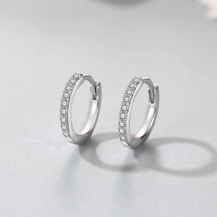 Sterling Silver Micro Diamond Earrings