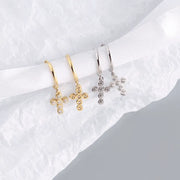 Beautiful Sterling Silver or Gold Cross Earrings