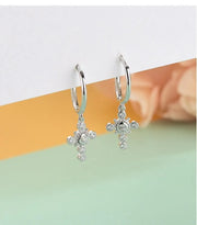 Beautiful Sterling Silver or Gold Cross Earrings