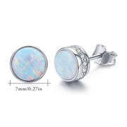 Opal Stud Earrings 925 Sterling Silver Earrings