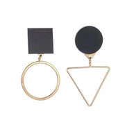 Geometric Marble Stud Round Earrings