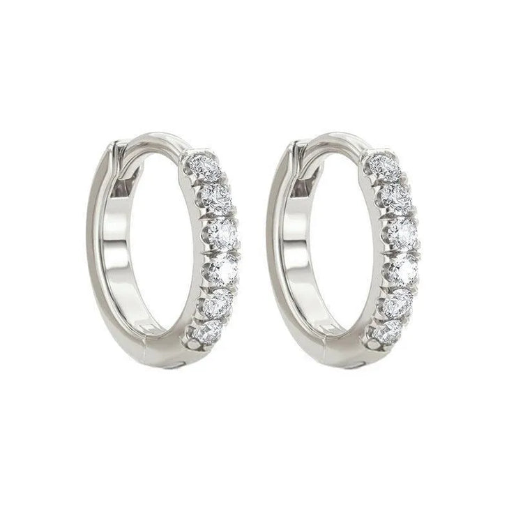 Sterling Silver Round Micro-Set Earrings