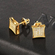 Hip Hop Zircon Square Stud Earrings