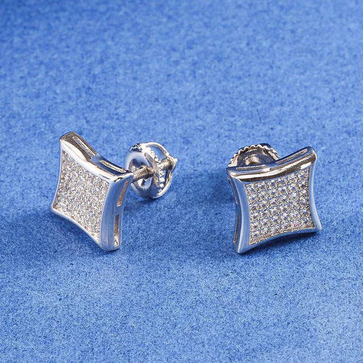 Hip Hop Zircon Square Stud Earrings