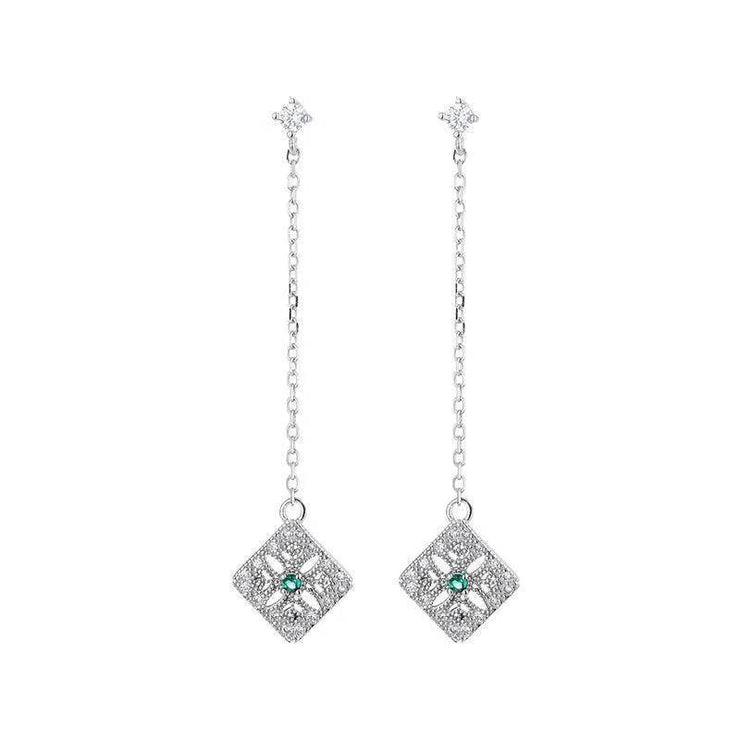 Fringe Emerald Diamond Earrings