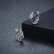 Silver Twisted Knot Hoop Earrings