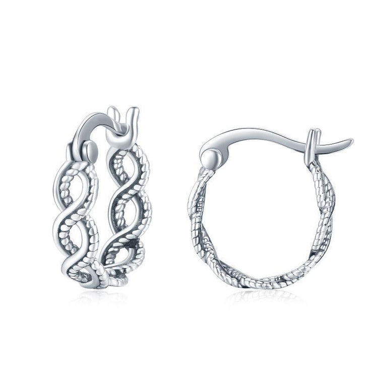 Silver Twisted Knot Hoop Earrings