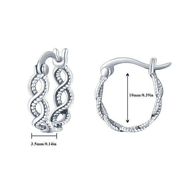 Silver Twisted Knot Hoop Earrings