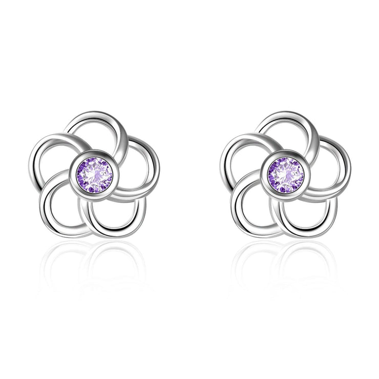 Rose Crystal Stud Earrings