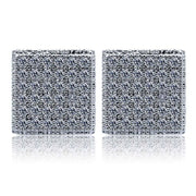 Men's Square Earrings With Zircon Diamonds