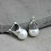 Natural Mother of Pearl 925 Sterling Silver Earrings