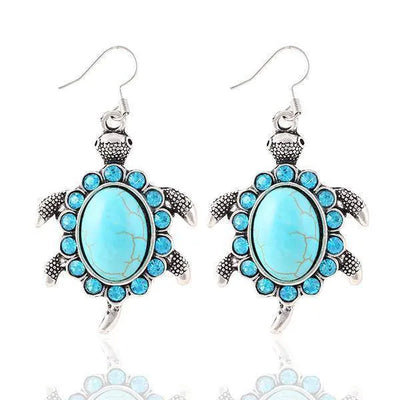 Beautiful Turquoise Turtle Stone Earrings