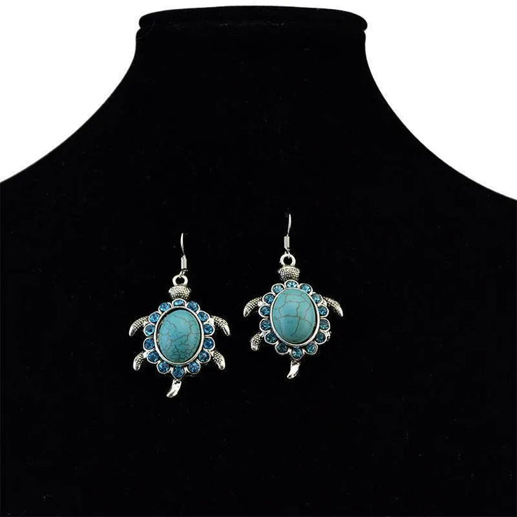 Beautiful Turquoise Turtle Stone Earrings