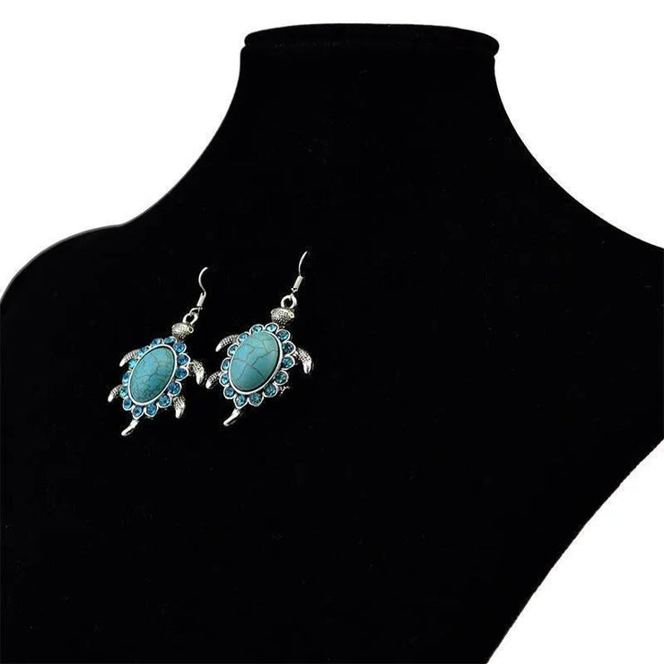 Beautiful Turquoise Turtle Stone Earrings