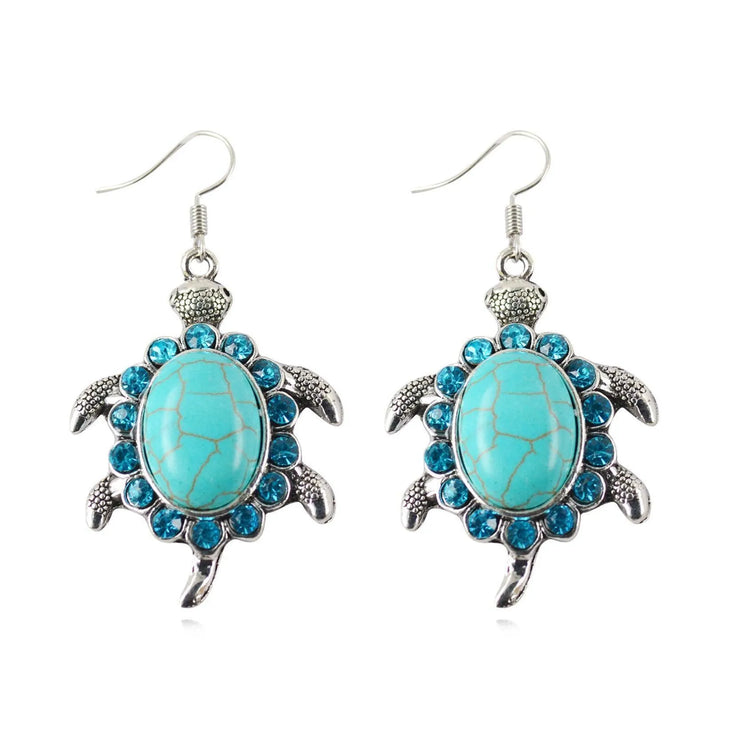 Beautiful Turquoise Turtle Stone Earrings