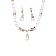 Angel Wing Pearl Necklace Earring Set