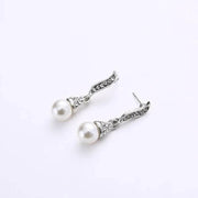 Angel Wing Pearl Necklace Earring Set