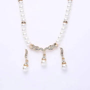 Angel Wing Pearl Necklace Earring Set