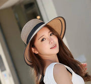 Sun Big Black Bow Foldable Straw Hat