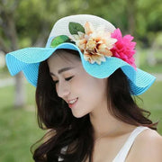 Women's Summer Big Brim Straw Flower Beach Hat