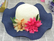 Women's Summer Big Brim Straw Flower Beach Hat