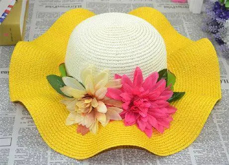 Women's Summer Big Brim Straw Flower Beach Hat