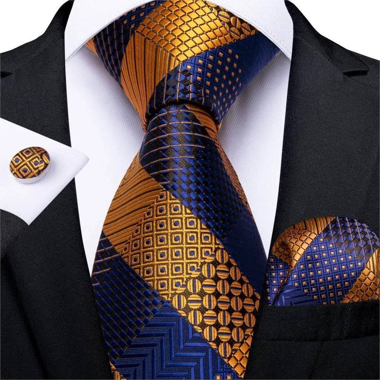 Tie Hanky & Cufflinks Set Silk Multiple Color Options