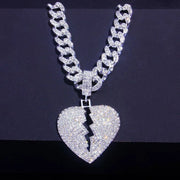 Heart-Shaped Hip-hop Cuban Link Necklace