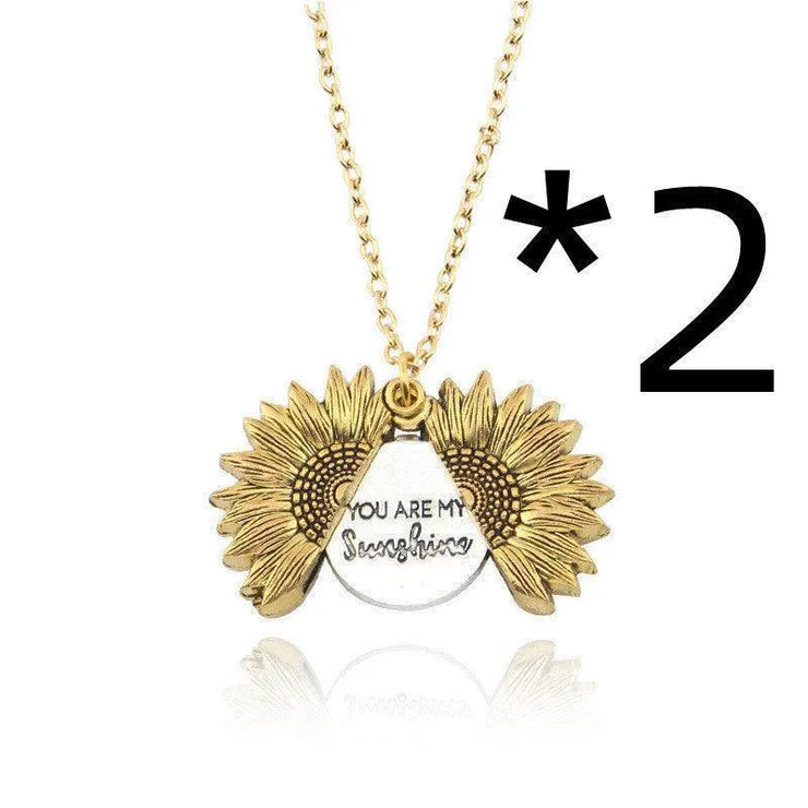 You Are My Sunshine Sunflower Necklace