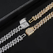 Flap Buckle Single Row Cuban Chain Necklace