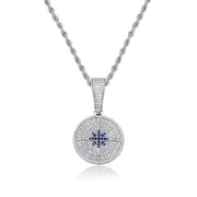 Compass Full of Zircon Hip Hop Pendant