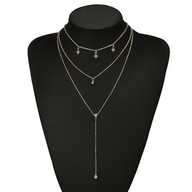 Moon Star Necklace Multilayer Necklace Set