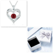 Sterling Silver Twelve Birthstone Pendant Necklace