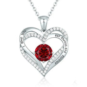 Sterling Silver Twelve Birthstone Pendant Necklace