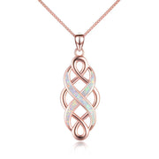 Sterling Silver Irish Celtic Knot Opal Pendant Necklace