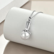 Sterling Silver Pearl Urn Necklace