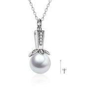 Sterling Silver Pearl Urn Necklace