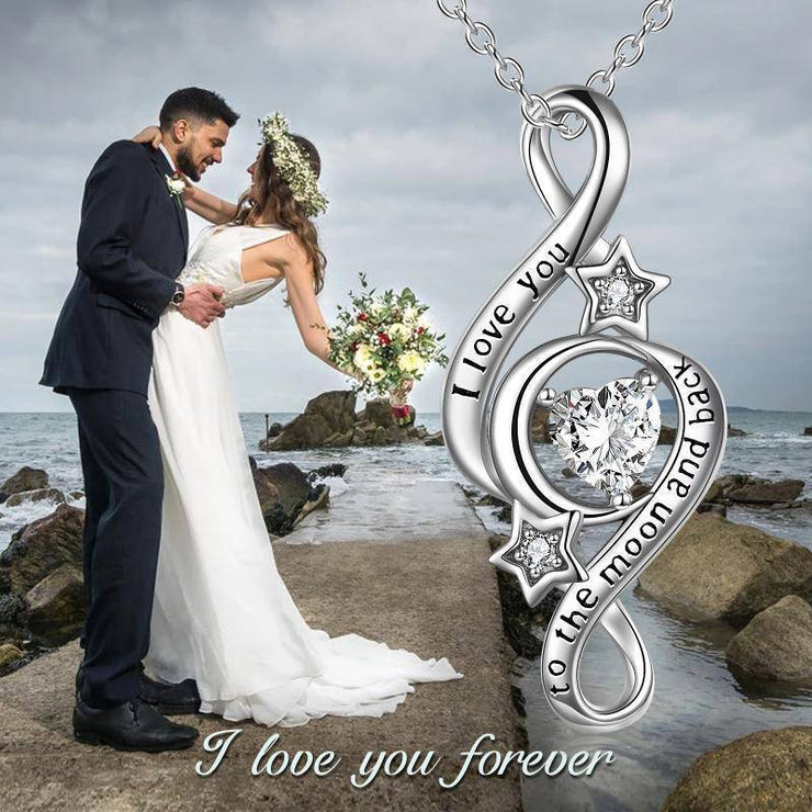 Moon Star Necklace I Love You To The Moon And Back Infinity Necklace