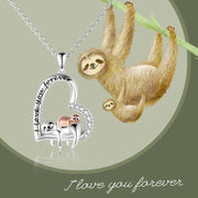 Sterling Silver Sloth "I love you forever" Necklace