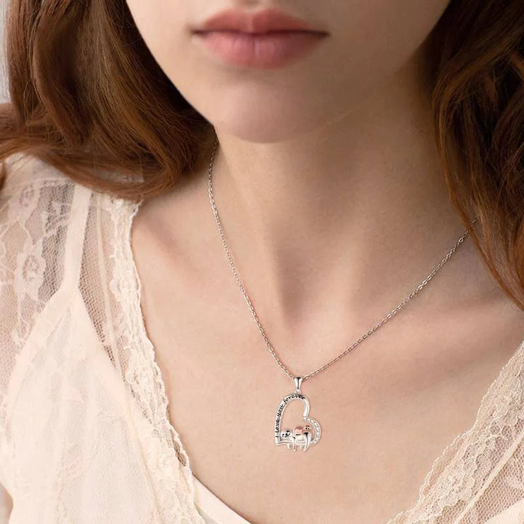 Sterling Silver Sloth "I love you forever" Necklace