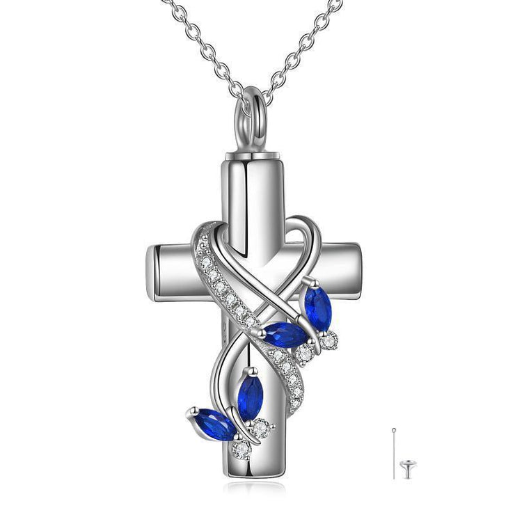 Butterfly Cross Urn Necklace