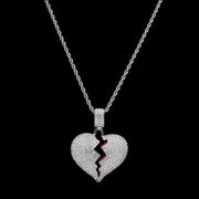 Exaggerated Geometric Heart Crack Pendant